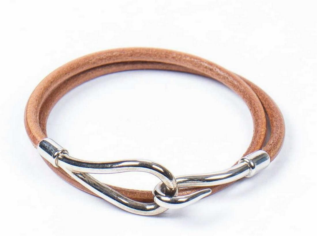 HERMES 'JUMBO DOUBLE TOUR' LEATHER BRACELET (1 of 2)