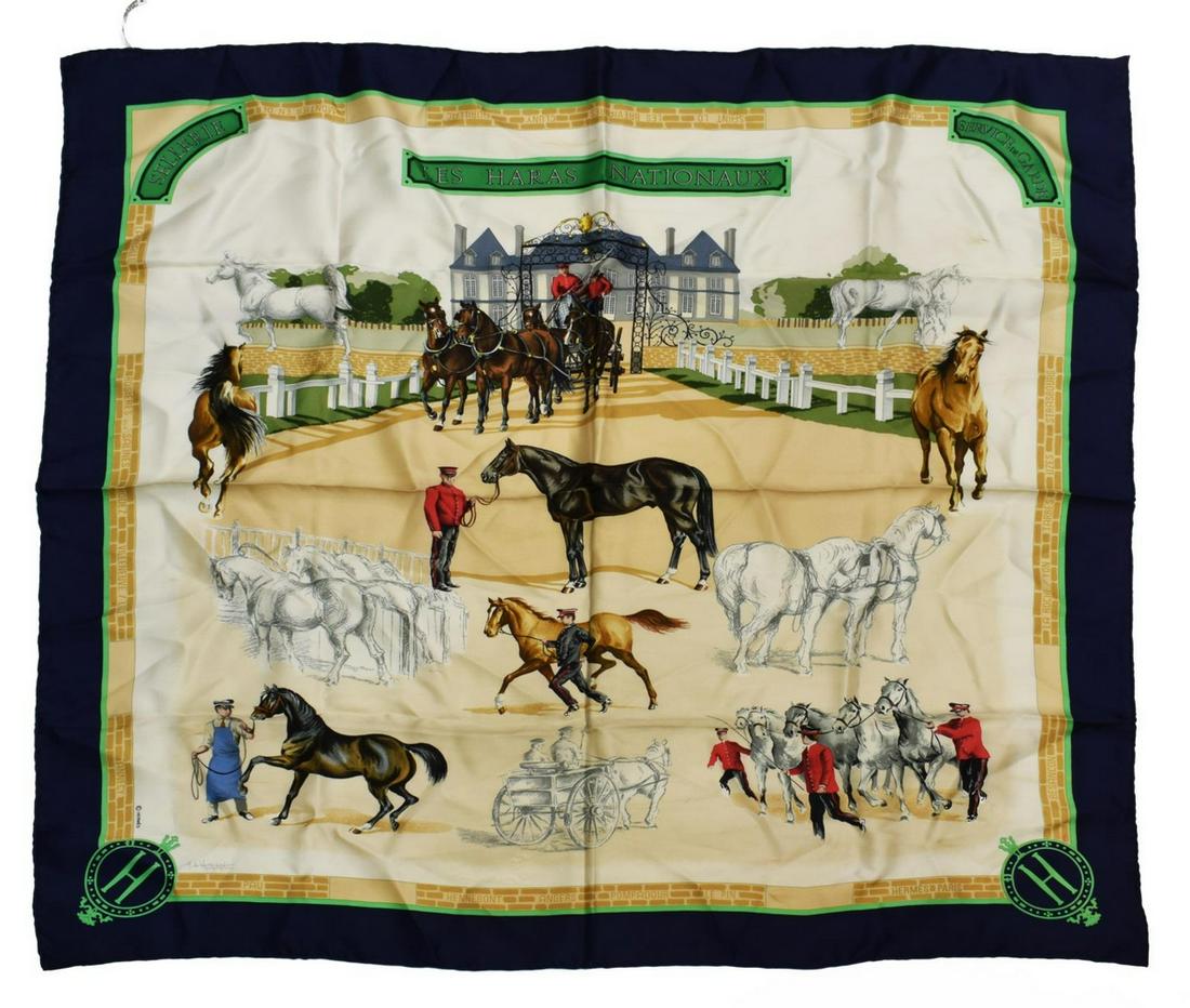 HERMES SILK TWILL SCARF, (1 of 3)