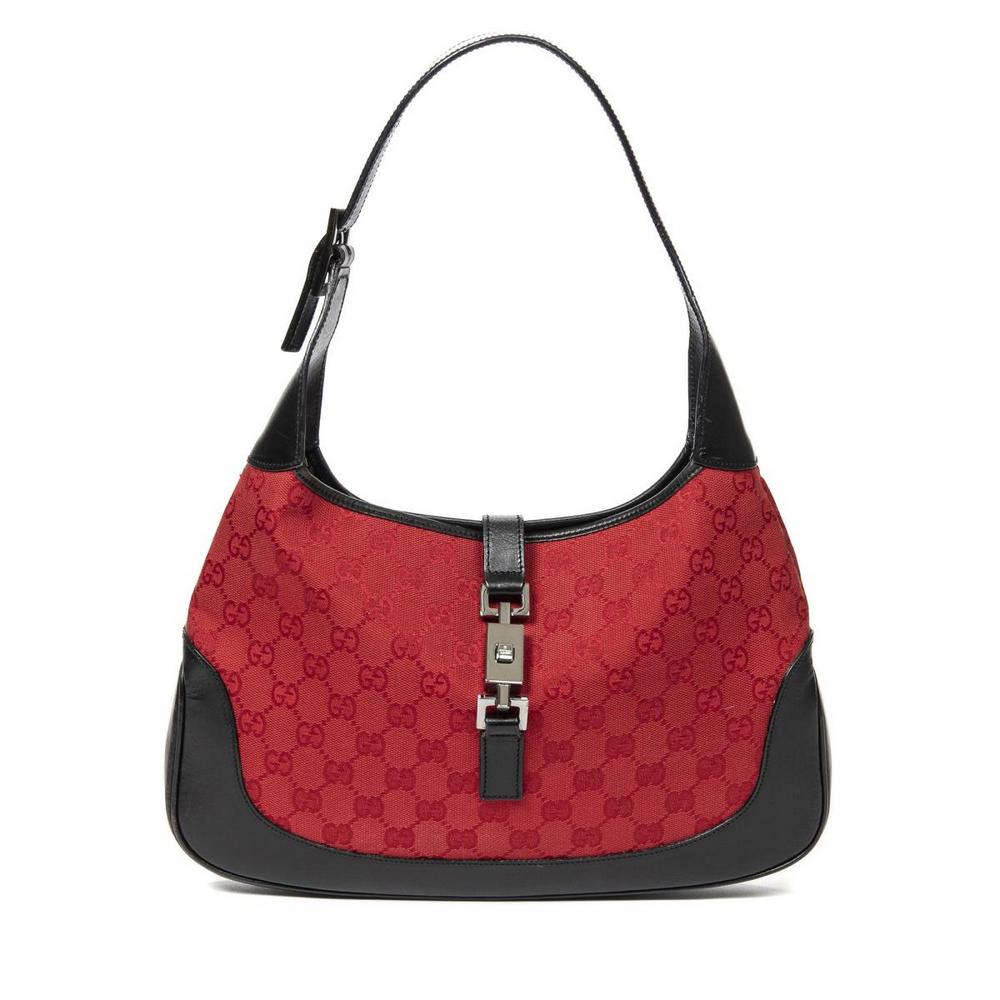 GUCCI 'JACKIE-O' RED & BLACK MONGORAM HANDBAG (1 of 7)