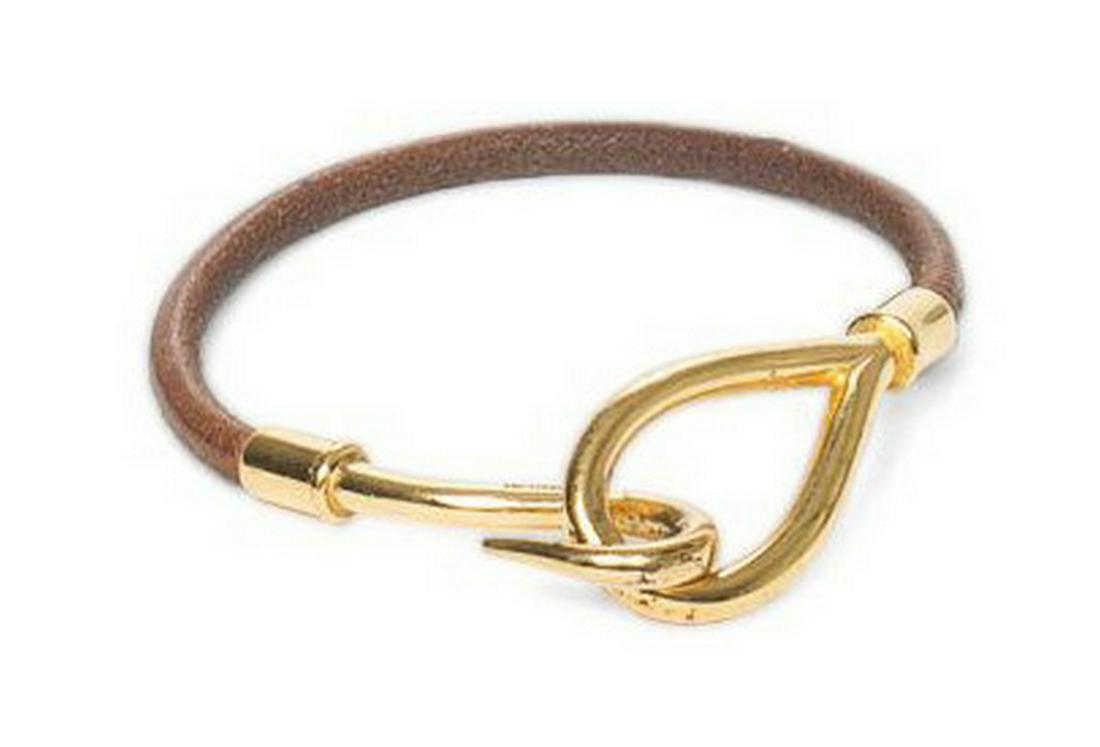 HERMES 'JUMBO' BROWN LEATHER BRACELET (1 of 2)