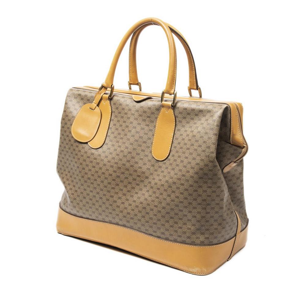 GUCCI BEIGE MICRO SUPREME CANVAS TRAVEL BAG (1 of 7)