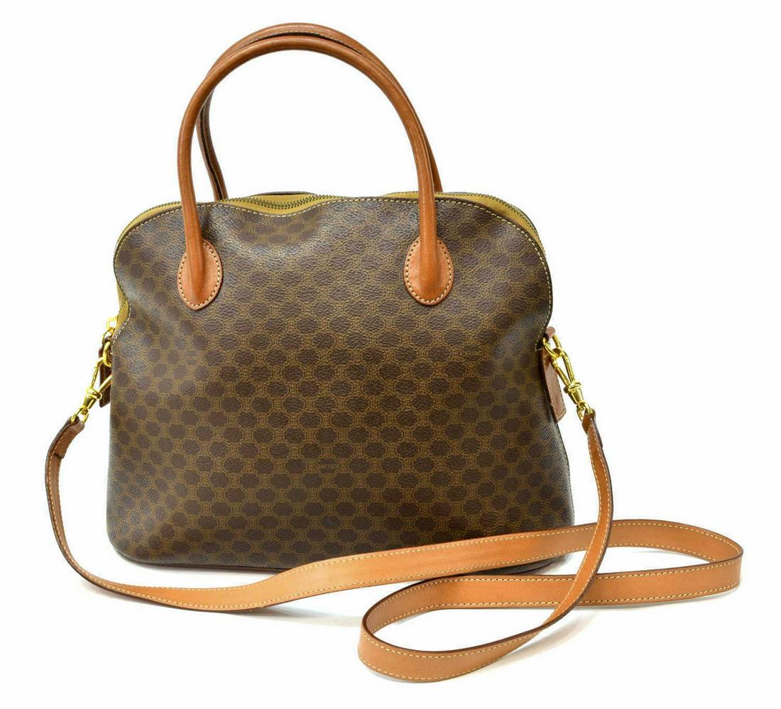 CELINE TWO-WAY HANDBAG MACADAME COATED CANVAS (1 of 4)