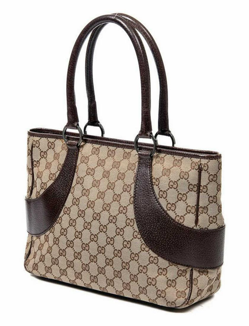 GUCCI BEIGE MONOGRAM CANVAS TOTE BAG (1 of 7)