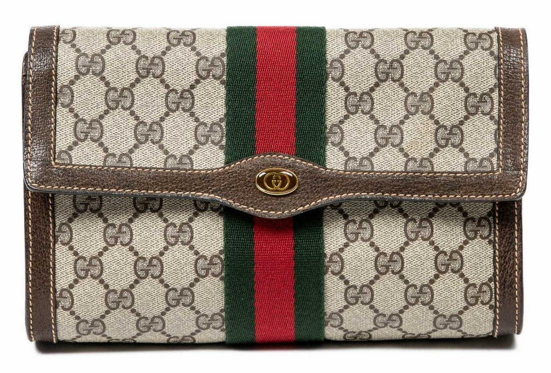 GUCCI SUPREME WEB CLUTCH/ ACCESSORY POUCH (1 of 7)