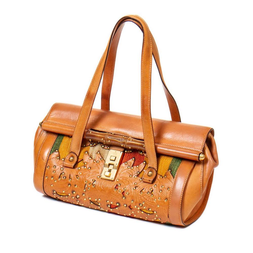 GUCCI STUDDED LEATHER BULLET HANDBAG (1 of 7)