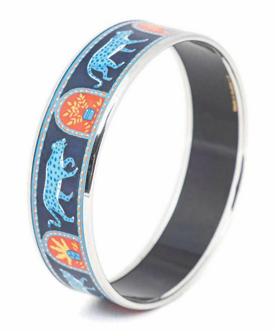 HERMES SILVER-TONE NOCTURNAL JAGUAR BRACELET (1 of 3)