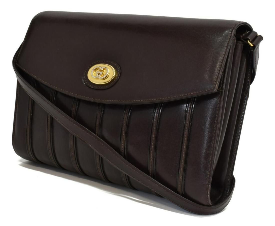 GUCCI BROWN LEATHER SHOULDER BAG (1 of 6)