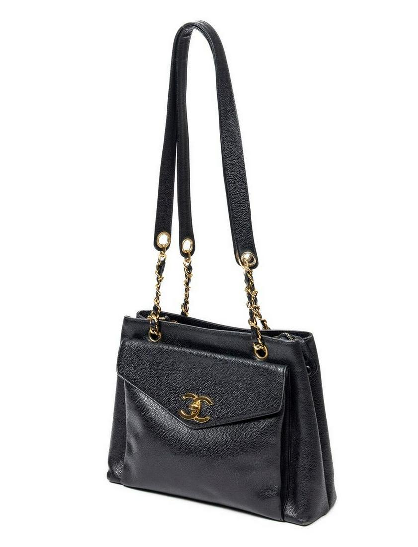 CHANEL FRONT FLAP POCKET LOGO TOTE BAG (1 of 7)