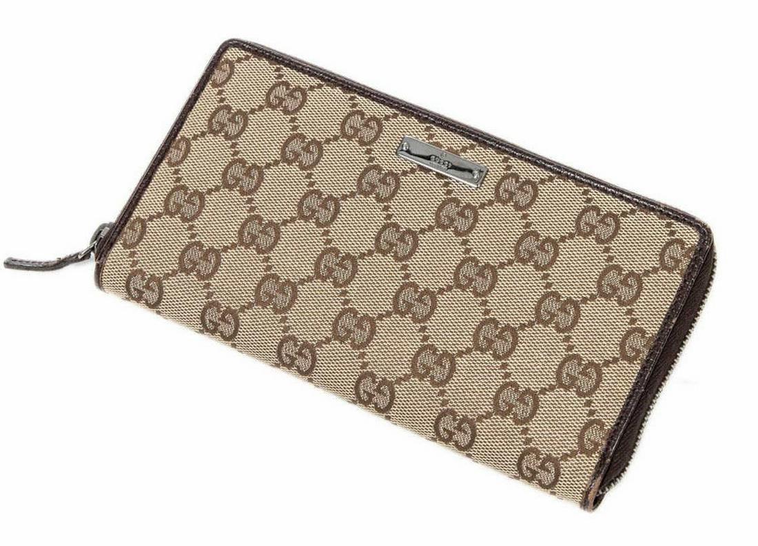 GUCCI MONOGRAM CANVAS RECTANGULAR ZIP WALLET (1 of 3)