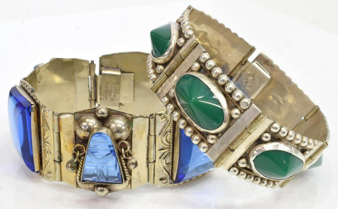 (2) MEXICO STERLING SILVER LINK BRACELETS (1 of 5)