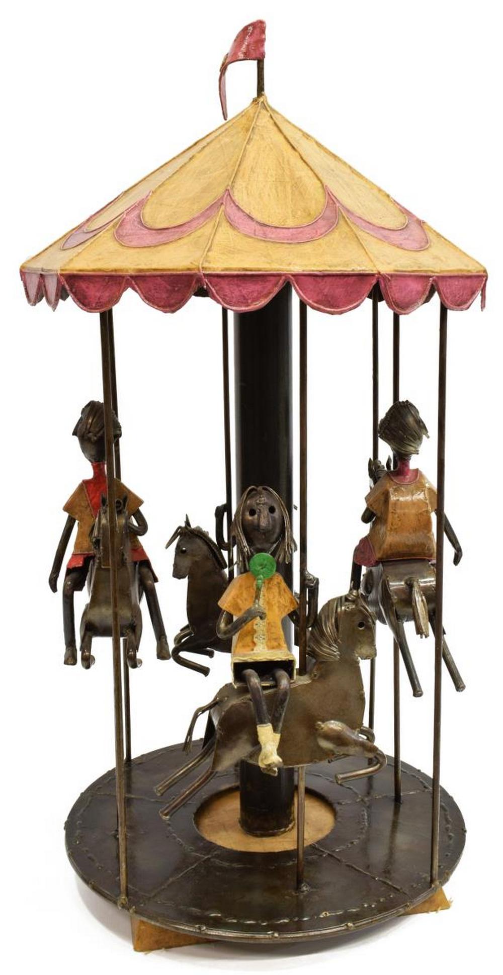 ARTE FELGUEREZ CAROUSEL PAINTED IRON SCULPTURE (1 of 4)