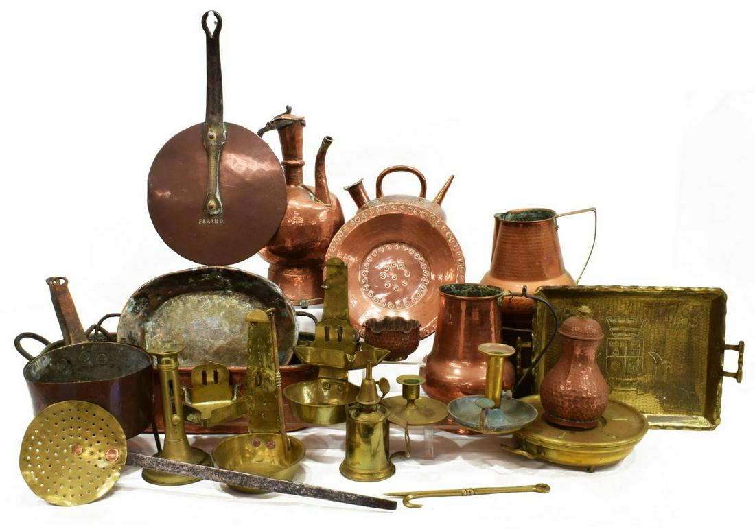 (24) FRENCH BRASS & COPPER HOUSEHOLD ITEMS (1 of 3)