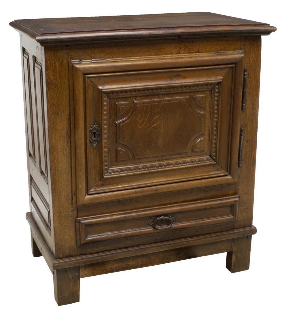 FRENCH LOUIS XIII STYLE OAK CONFITURIER CABINET (1 of 5)