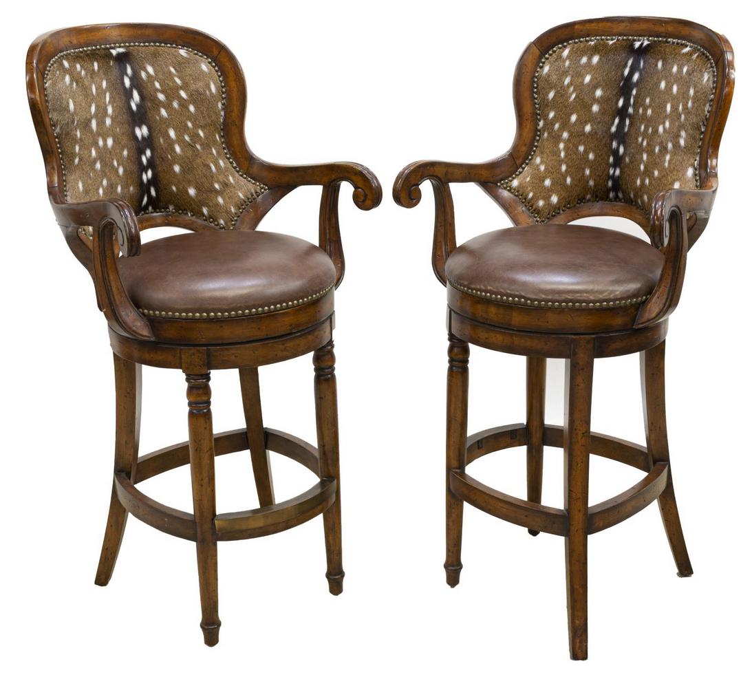 (2) ARTISTICA 'WINSTON' AXIS DEER HIDE BAR STOOLS Dec 07, 2019