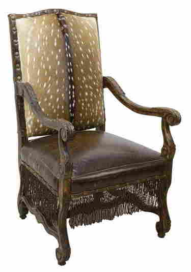 Paul Robert Autry End Chair Axis Deer Hide Leather Dec 07 2019 Austin Auction Gallery In Tx Paul Robert Autry End Chair Axis Deer, Paul Robert Furniture Quality