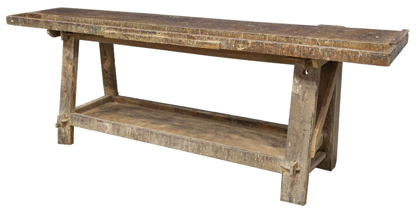 RUSTIC CRAFTSMAN'S WOOD WORKBENCH TABLE (1 of 3)