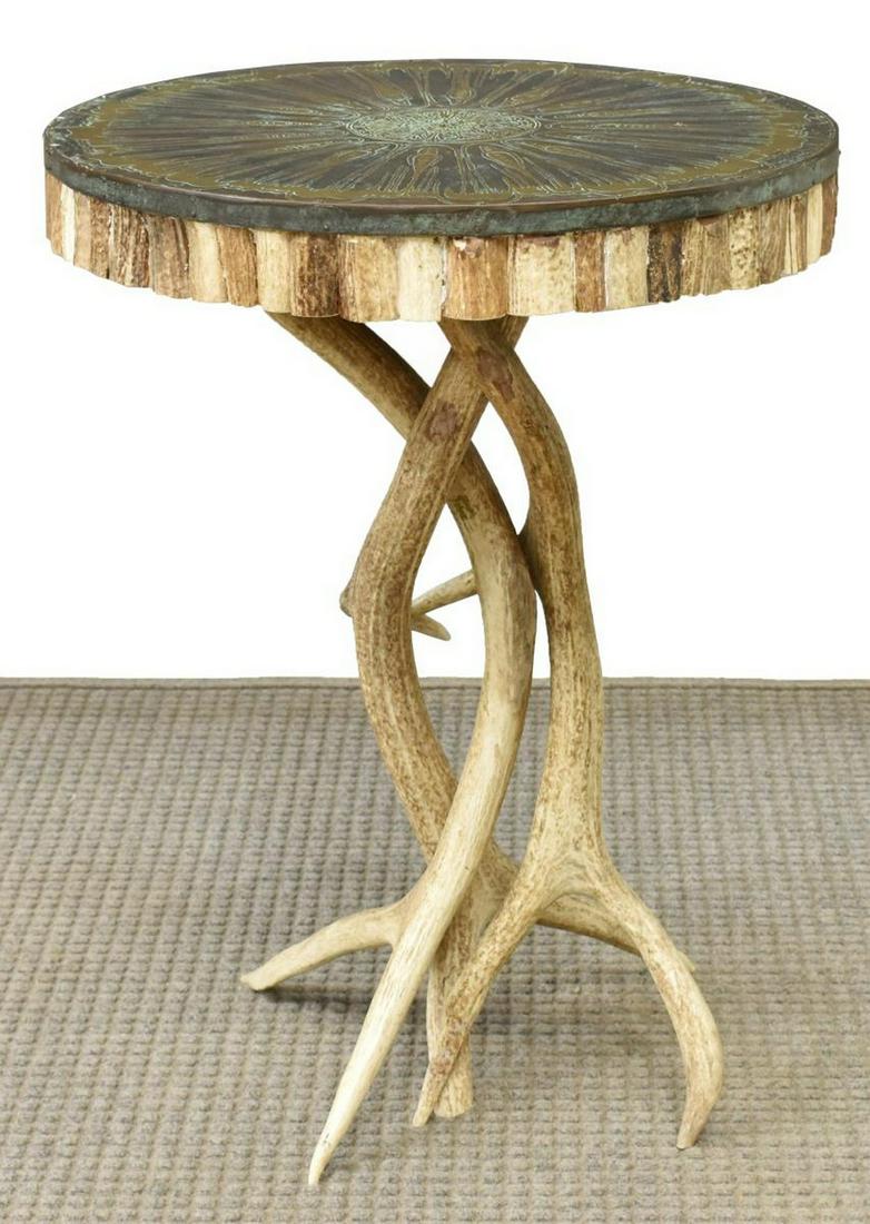 DESIGNER MAITLAND-SMITH ANTLER SIDE TABLE (1 of 3)