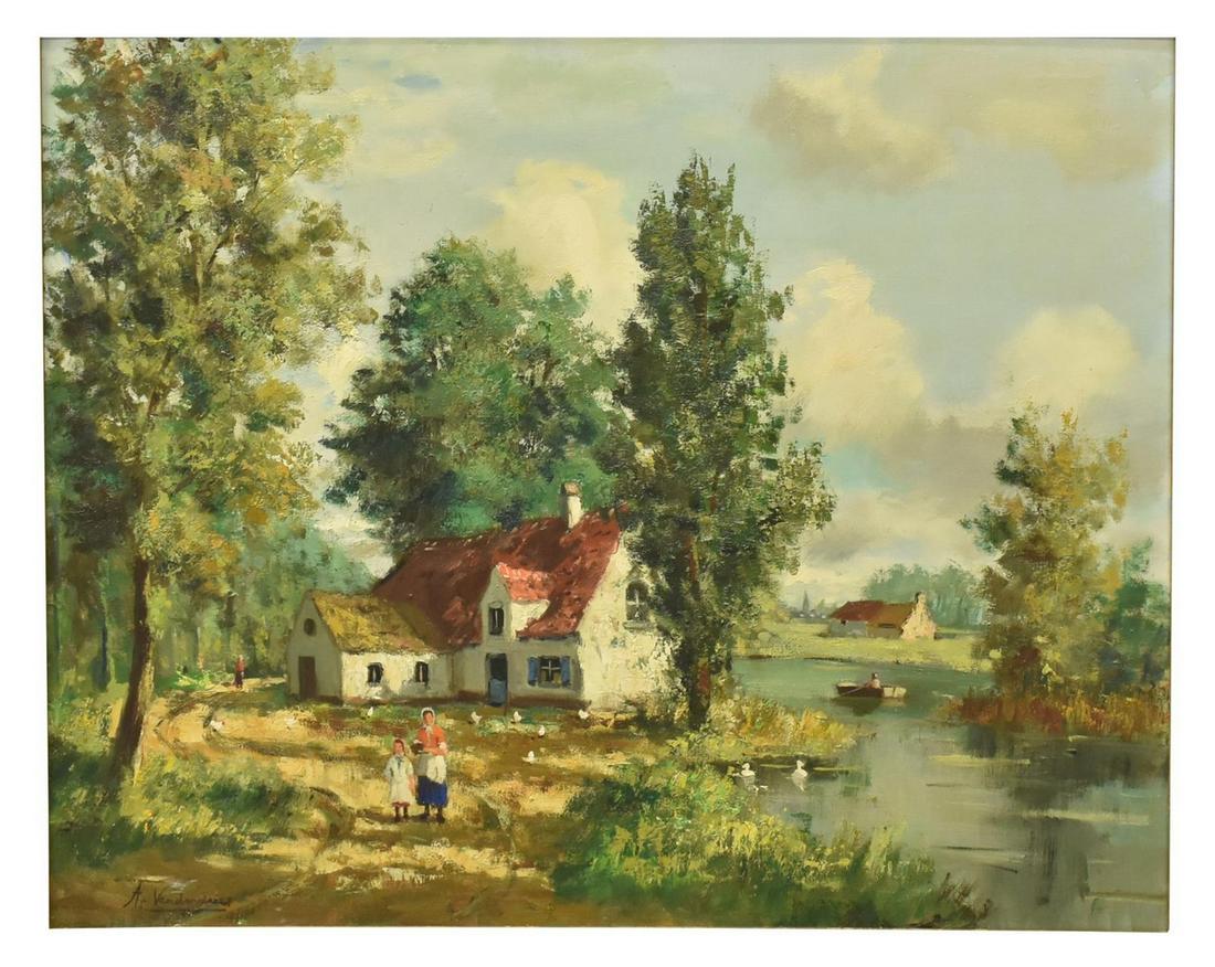 A. VANDENDRIES (20TH C.) COUNTRY LANDSCAPE (1 of 4)