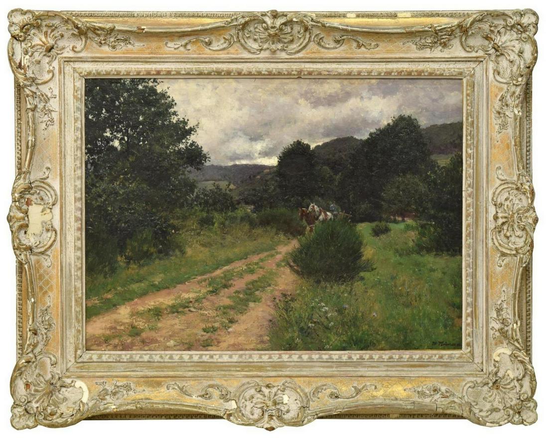 MAX HUNTEN (GERMANY, 1869-1936) COUNTRY LANDSCAPE (1 of 5)