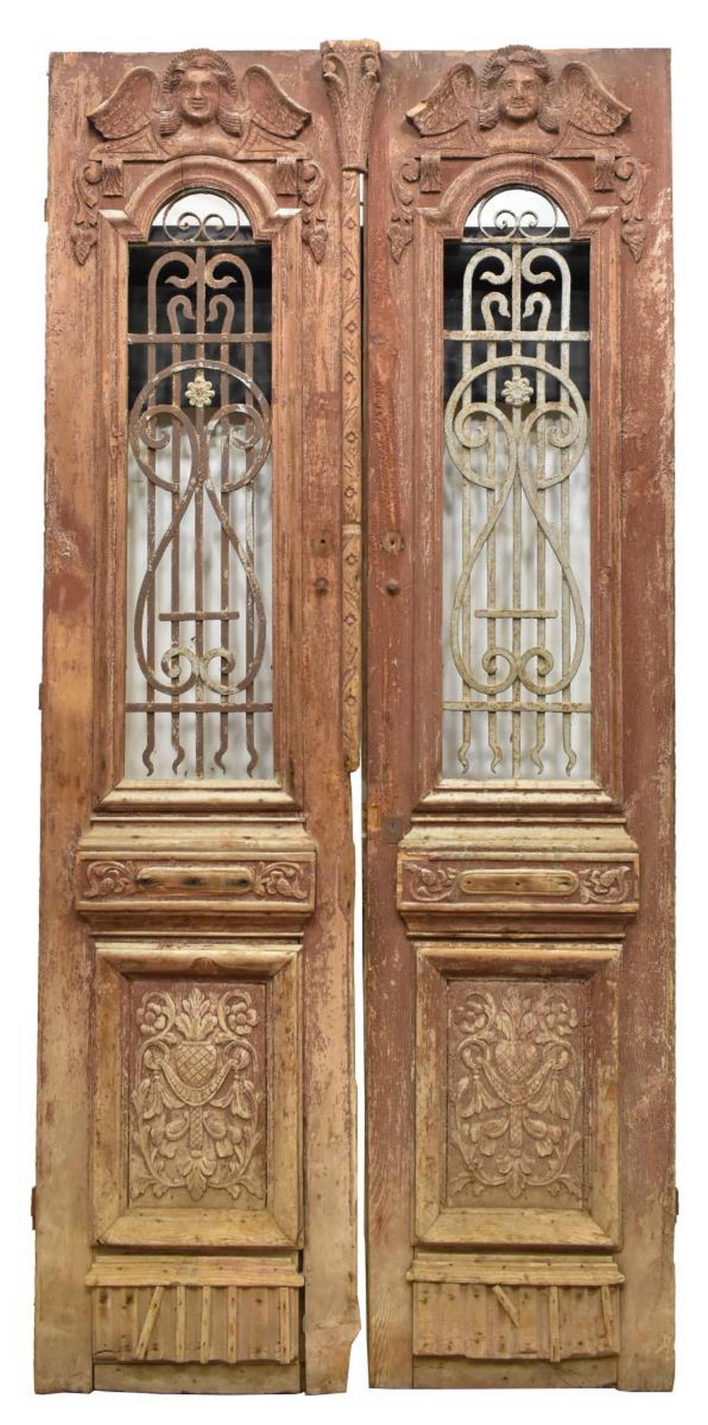 (2) FRENCH COLONIAL PINE ARCHITECTURAL DOORS (1 of 4)