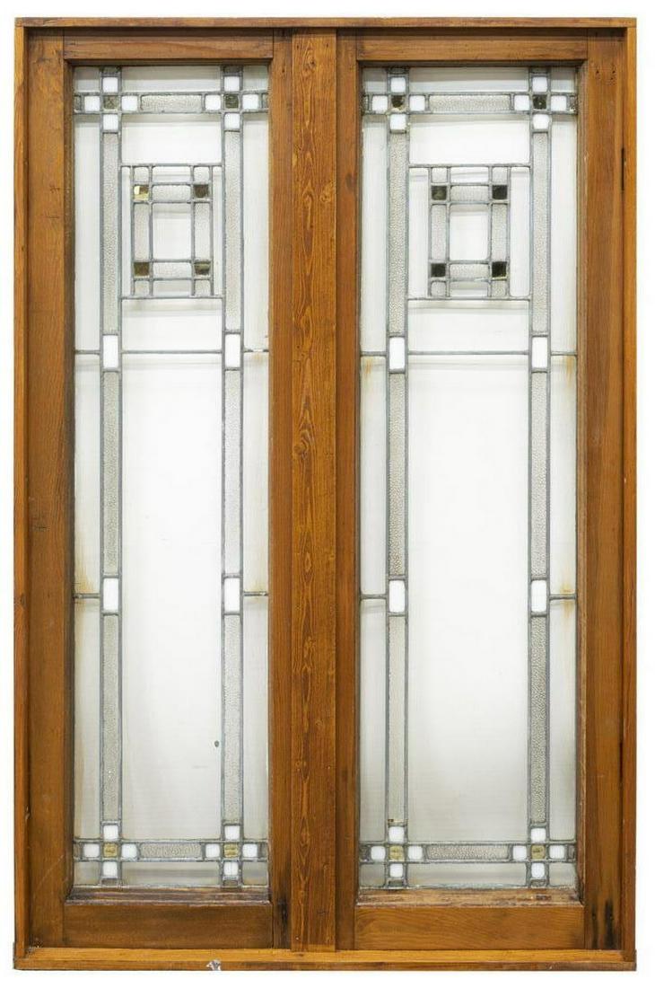 ARTS & CRAFTS STAINED & LEADED GLASS WINDOWS (1 of 2)