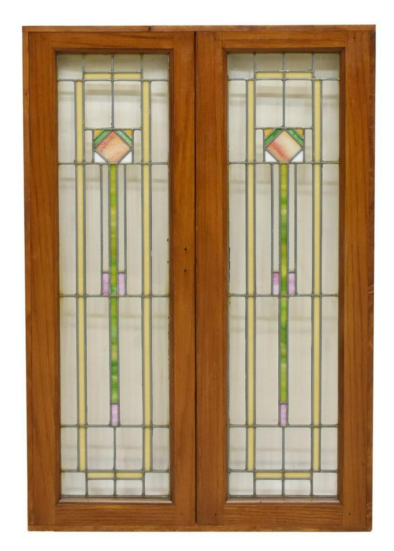 ARTS & CRAFTS STAINED & LEADED GLASS WINDOWS (1 of 2)