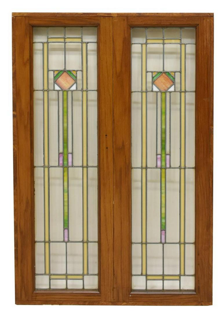 ARTS & CRAFTS STAINED & LEADED GLASS WINDOWS (1 of 2)