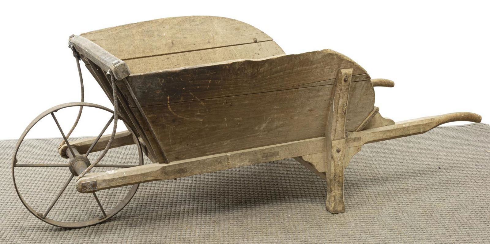 RUSTIC FRENCH PROVINCIAL POPLAR WHEELBARROW (1 of 3)