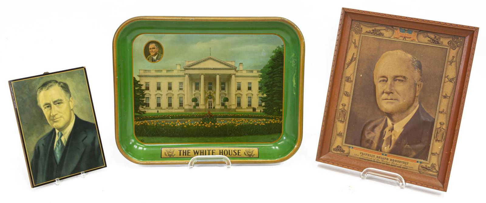 (3) FRANKLIN ROOSEVELT WHITE HOUSE TRAY, PICTURES (1 of 4)