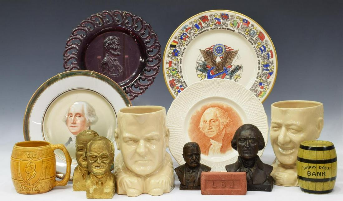 (13) POLITICAL SOUVENIRS, SMITH, HOOVER, OTHERS (1 of 3)