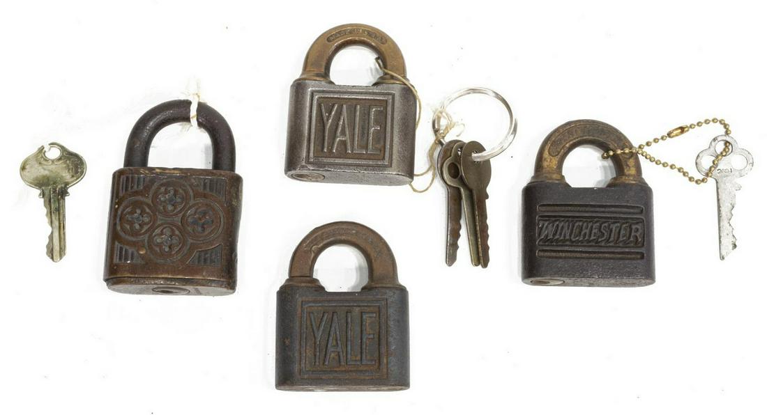 (4) VINTAGE LOCKS, WINCHESTER, SARGENT, YALE (1 of 2)