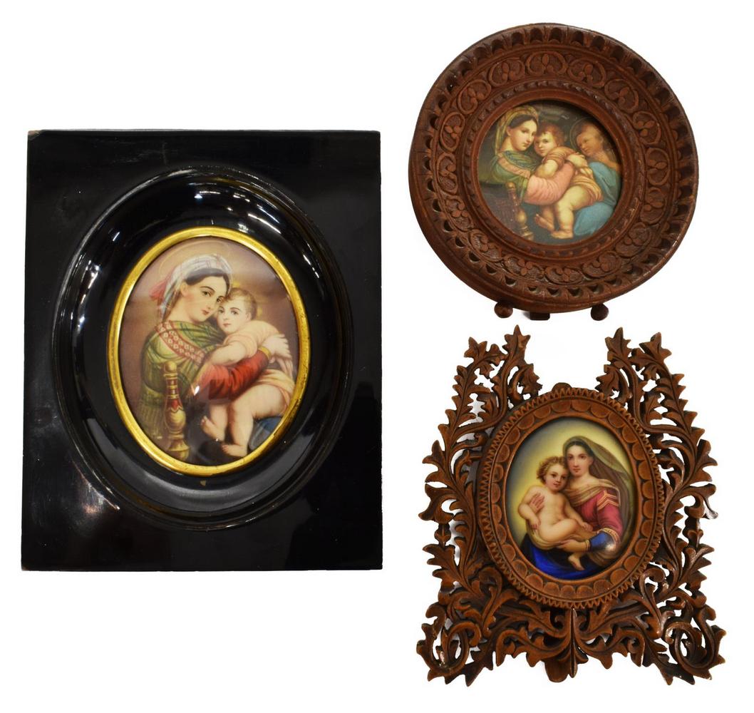 (3) FRAMED RELIGOUS MINIATURES AFTER RAPHAEL (1 of 2)