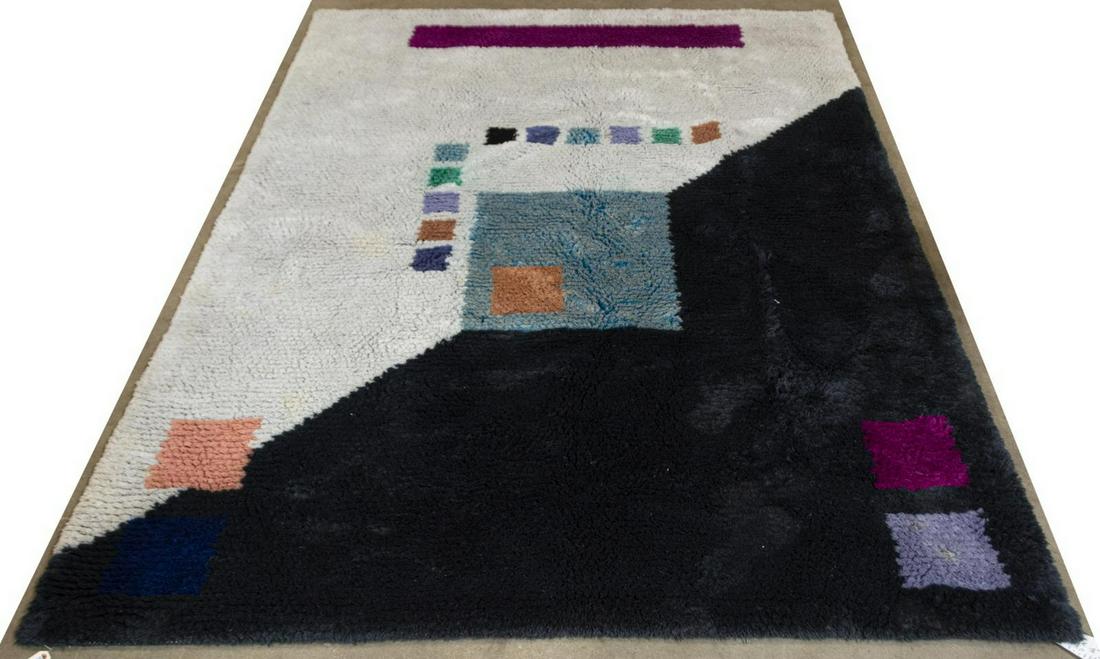 CONTEMPORARY HAND-TIED POLYCHROME RUG, INDIA (1 of 3)