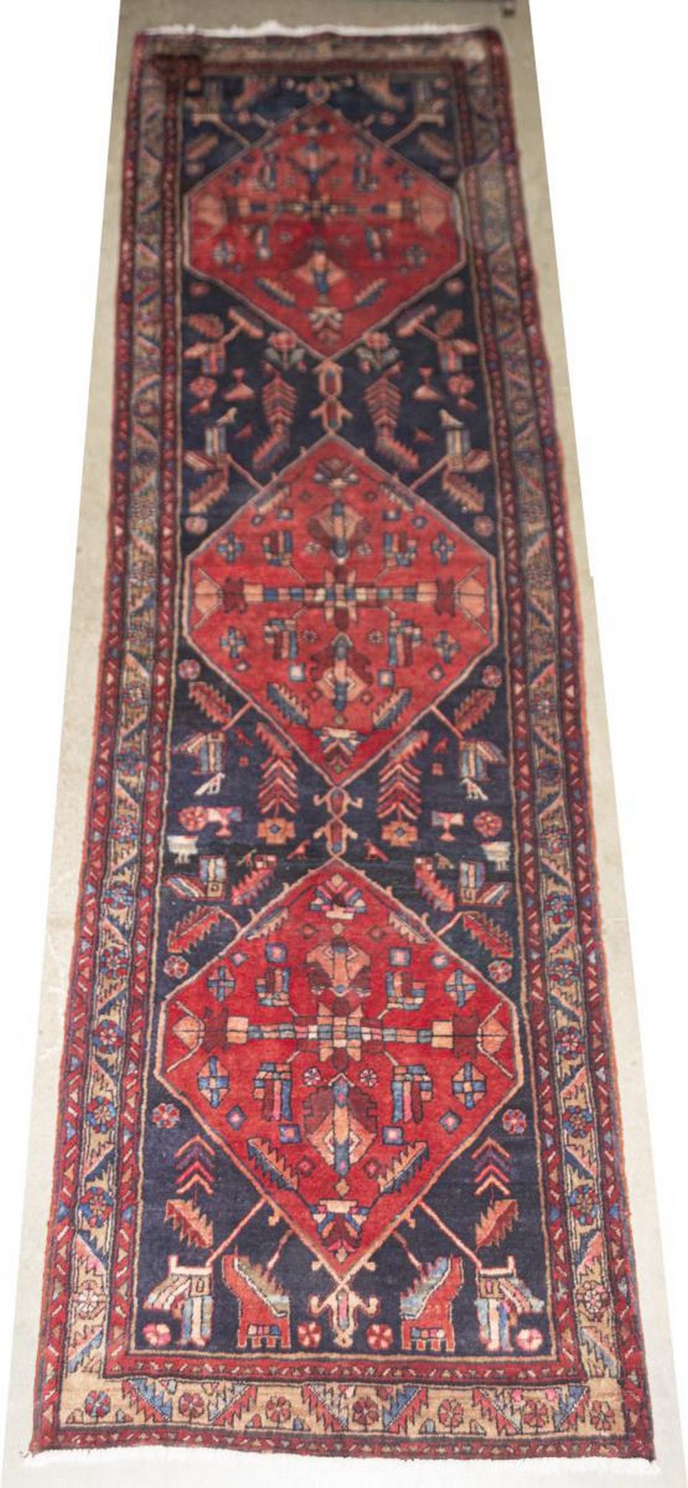 HAND-TIED PERSIAN SERAPI FLOOR RUNNER, 13'9"X3'9" (1 of 3)