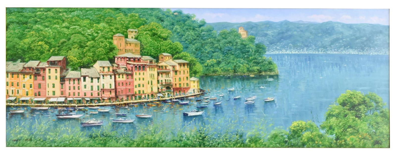 CLAUDIO CIARDI (B.1962) PORTOFINO OIL PAINTING (1 of 4)