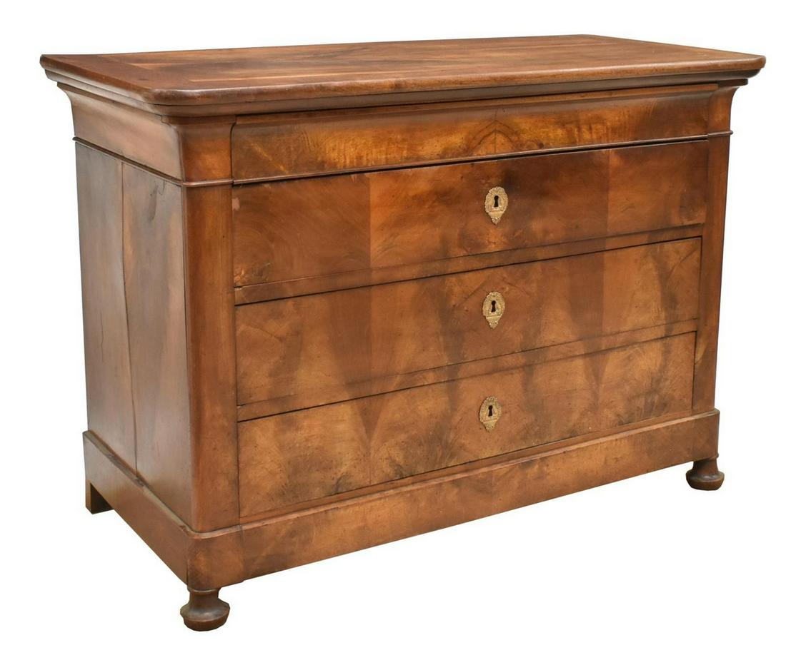 FRENCH LOUIS PHILIPPE WALNUT FOUR-DRAWER COMMODE (1 of 5)