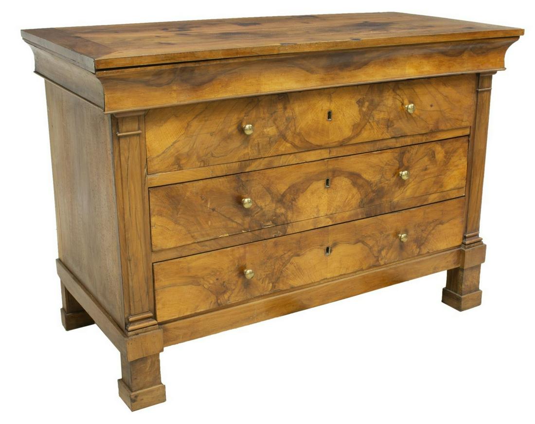 FRENCH LOUIS PHILIPPE WALNUT FOUR-DRAWER COMMODE (1 of 4)