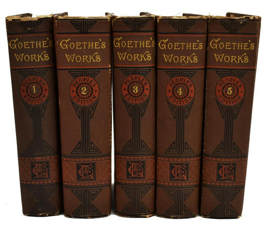 (5 VOLUMES) BOOKS: 'GOETHE'S WORKS,' 1883 (1 of 3)