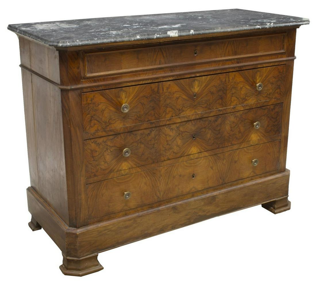 FRENCH LOUIS PHILIPPE PERIOD MARBLE-TOP COMMODE (1 of 5)