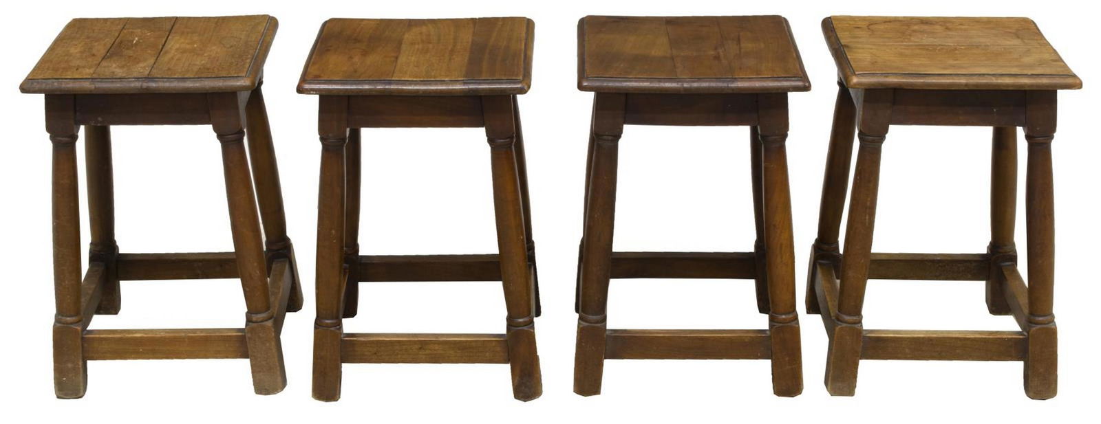 (4) FRENCH PROVINCIAL FRUITWOOD STOOLS (1 of 2)