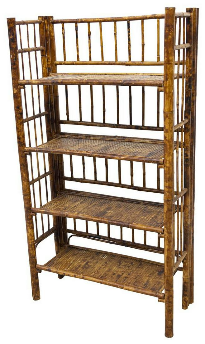 ENGLISH COLLAPSIBLE BAMBOO BOOK KNICK KNACK SHELF (1 of 3)