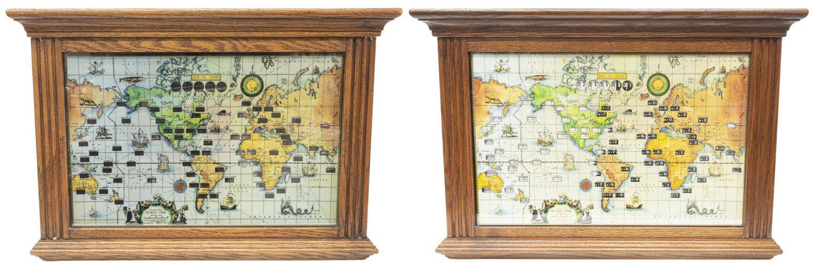 (2) VINTAGE HOWARD MILLER WORLD TIME ZONE CLOCKS Dec 07, 2019