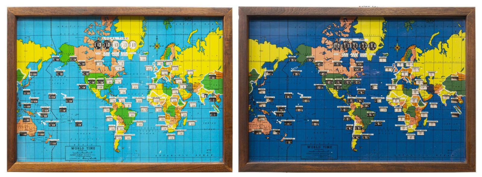 (2) VINTAGE SESSIONS WORLD TIME ZONE WALL CLOCKS (1 of 4)