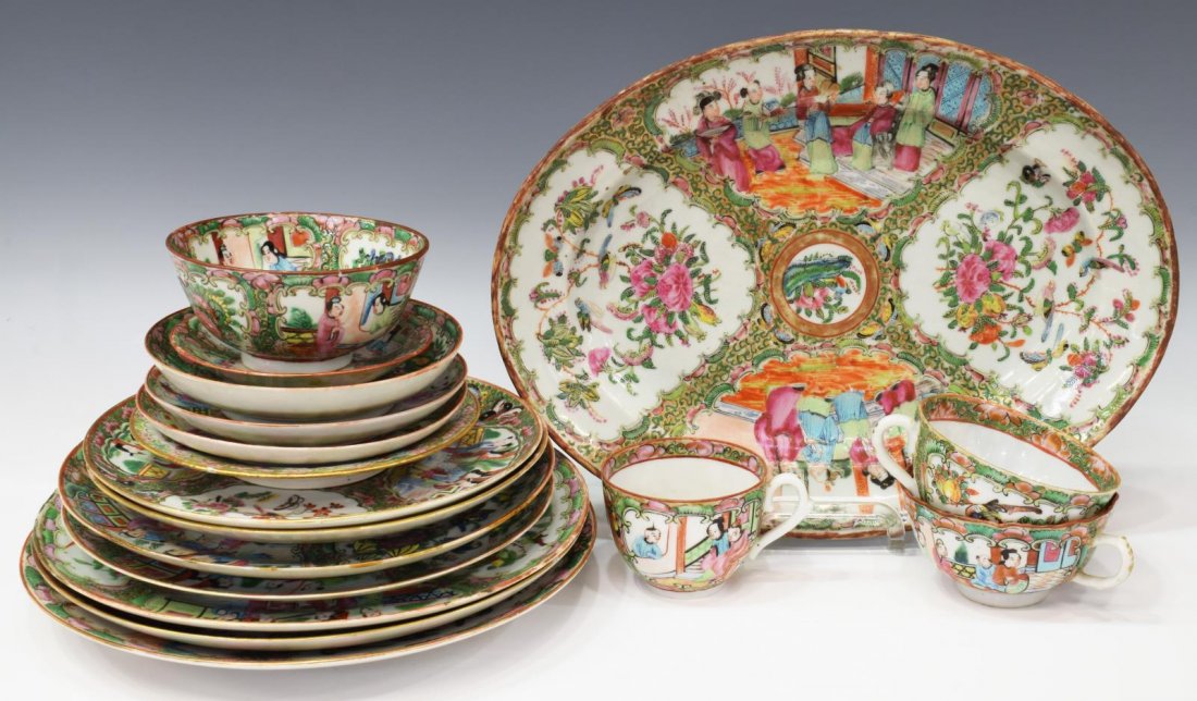 (17) ASSEMBLED CHINESE ROSE MEDALLION TABLEWARE (1 of 4)