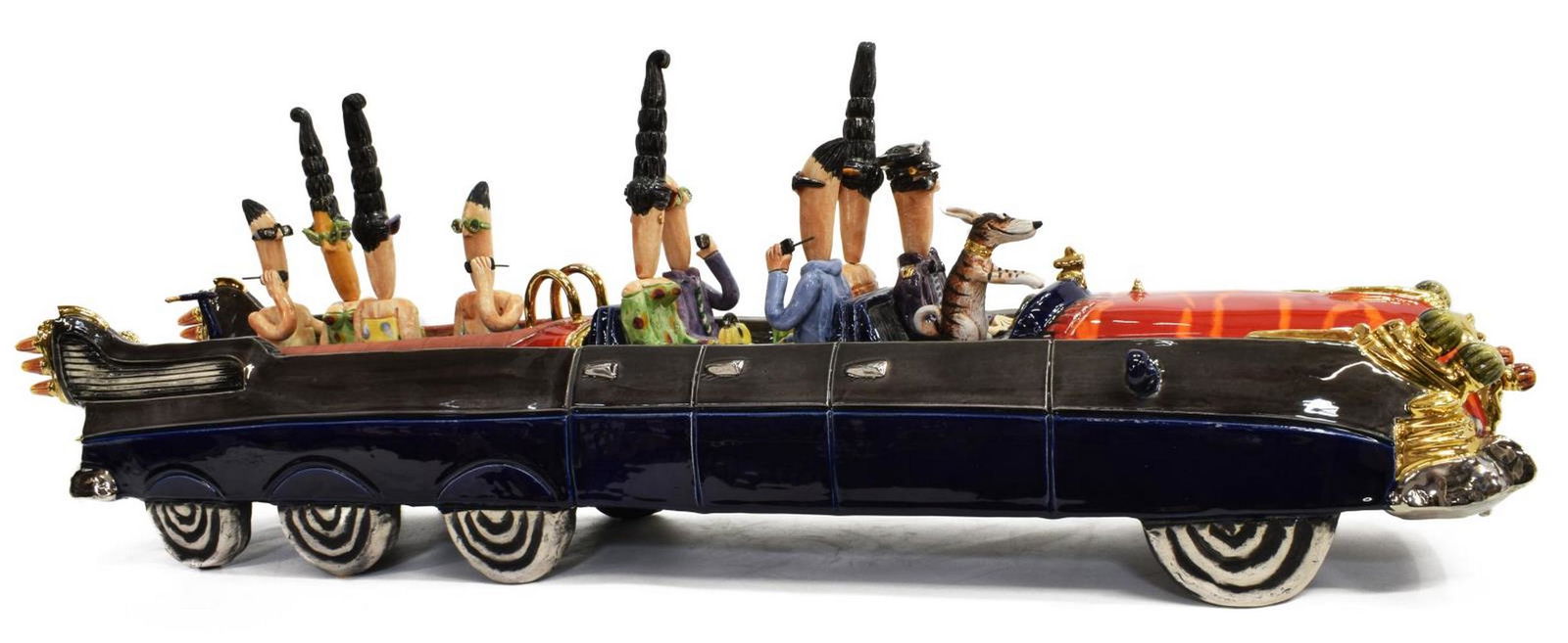 FULL MOON CLAY CERAMIC & 24KT GOLD AUTO SCULPTURE (1 of 10)