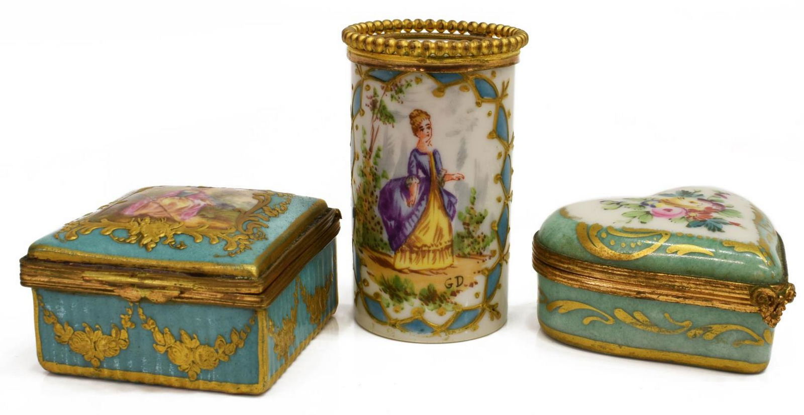 (3) CONTINENTAL HAND-PAINTED PORCELAIN MINIATURES (1 of 4)