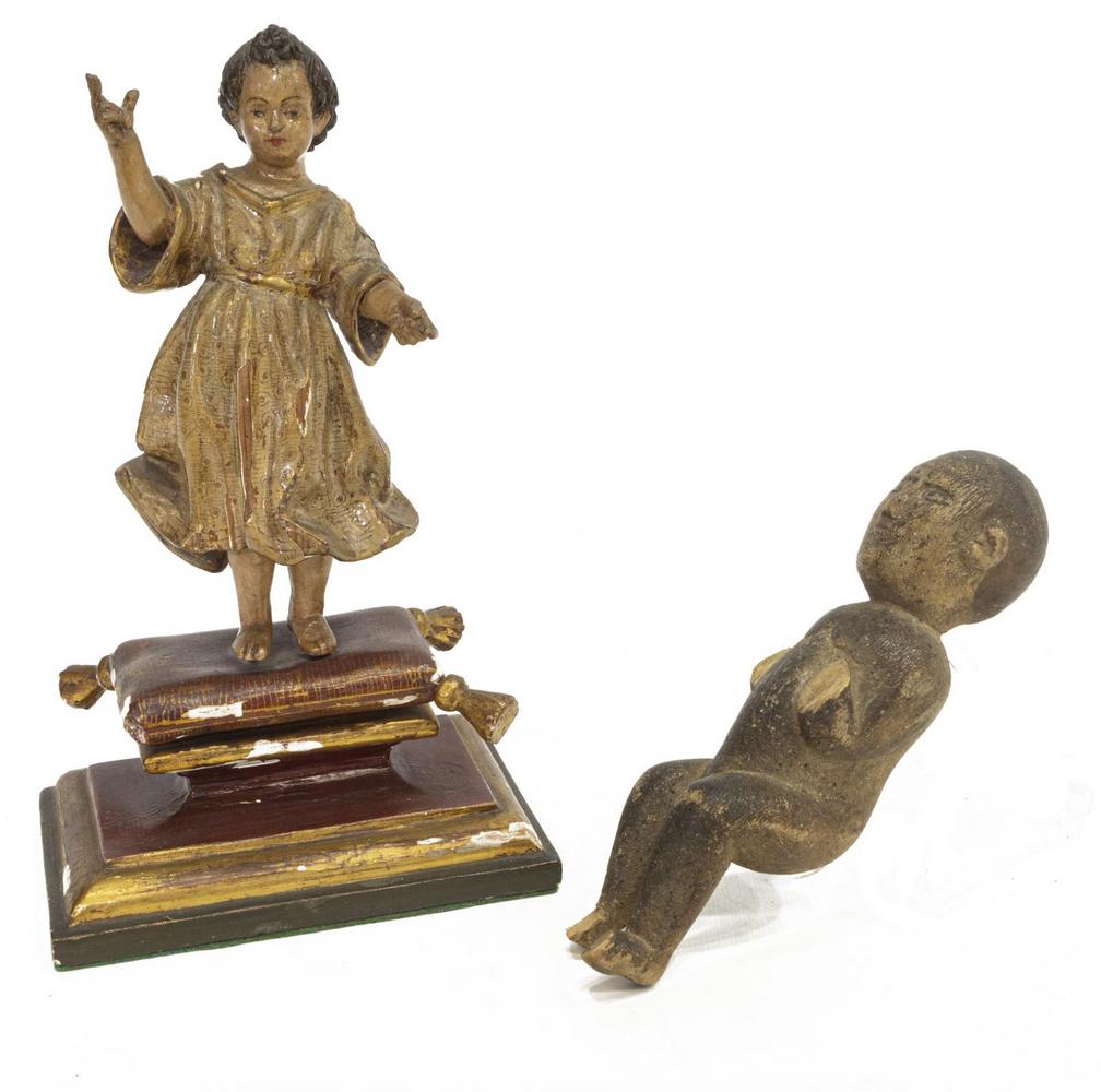 (2) SPANISH CARVED FIGURES OF THE CHRIST CHILD (1 of 3)