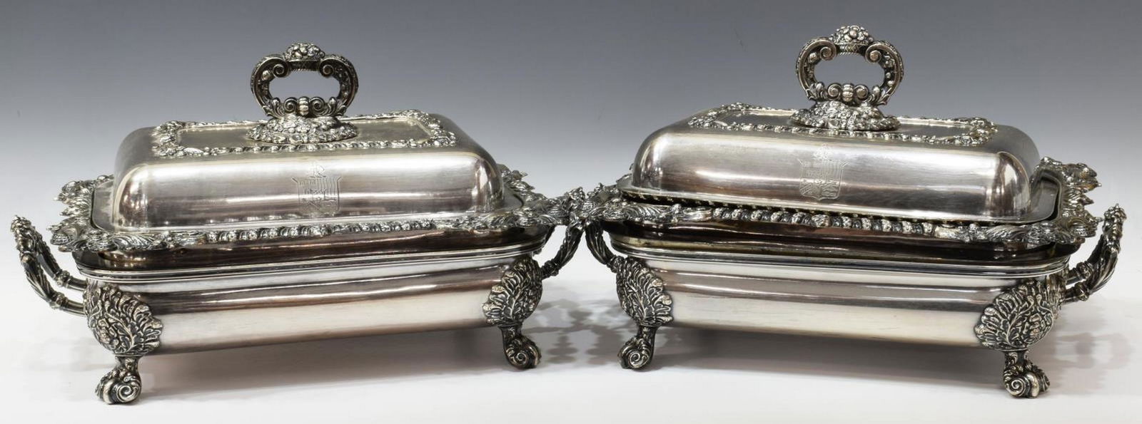 (2) ENGLISH SILVER PLATE ENTREE CHAFING DISHES (1 of 4)