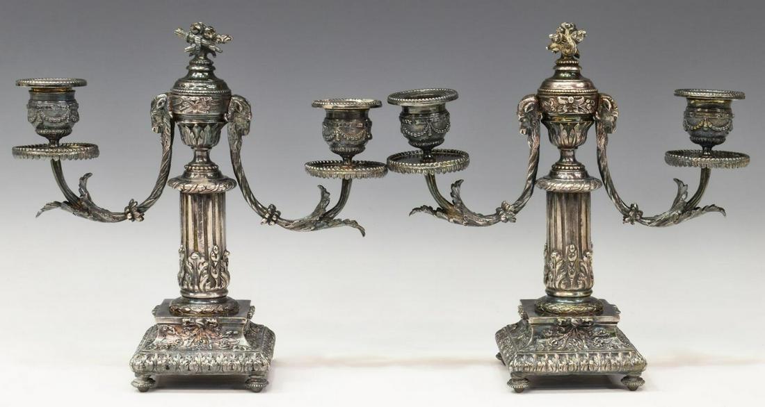 2)SILVER PLATE LOUIS XVI STYLE CANDELABRAS (1 of 2)