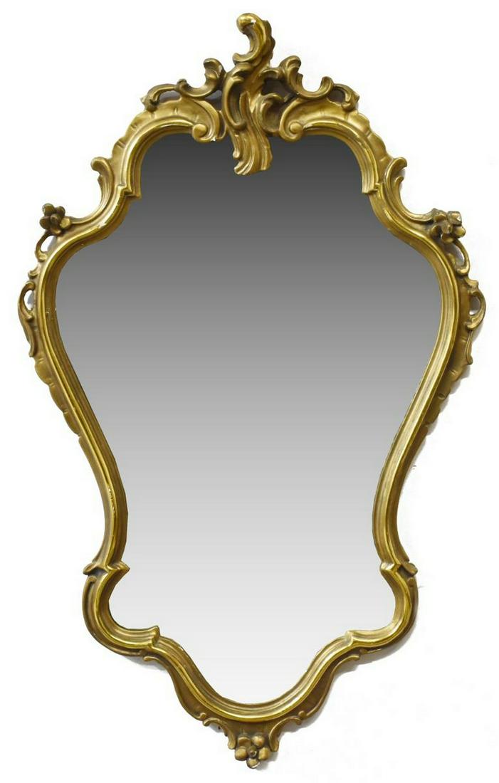 ITALIAN LOUIS XV STYLE GILTWOOD WALL MIRROR (1 of 3)